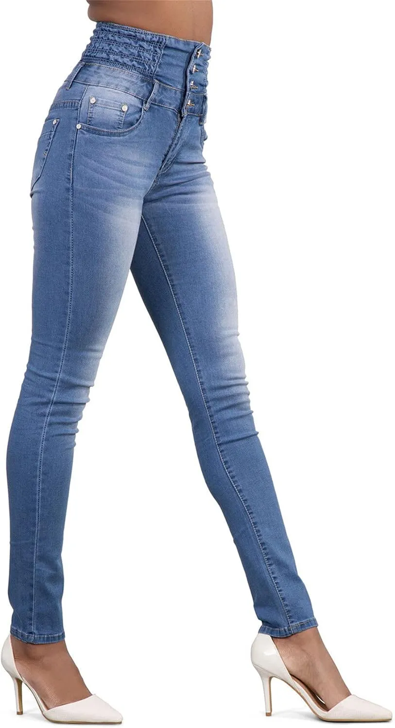Andongnywell Women's Jeans Casual High Waist Trousers Skinny Plus Size Denim Pants Slim Fit Leggings