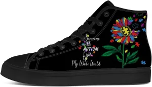 Autism Awareness High Top Shoes for Men Women Autism High Top Canvas Sneakers Casual Shoes Gifts for Him Her