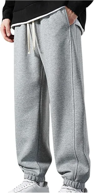Aymnlox Mens Fashion Pants Solid Color Jogger Hiking Casual Pants Relaxed Fit Elastic Waist Drawstring Tapered Work Trousers