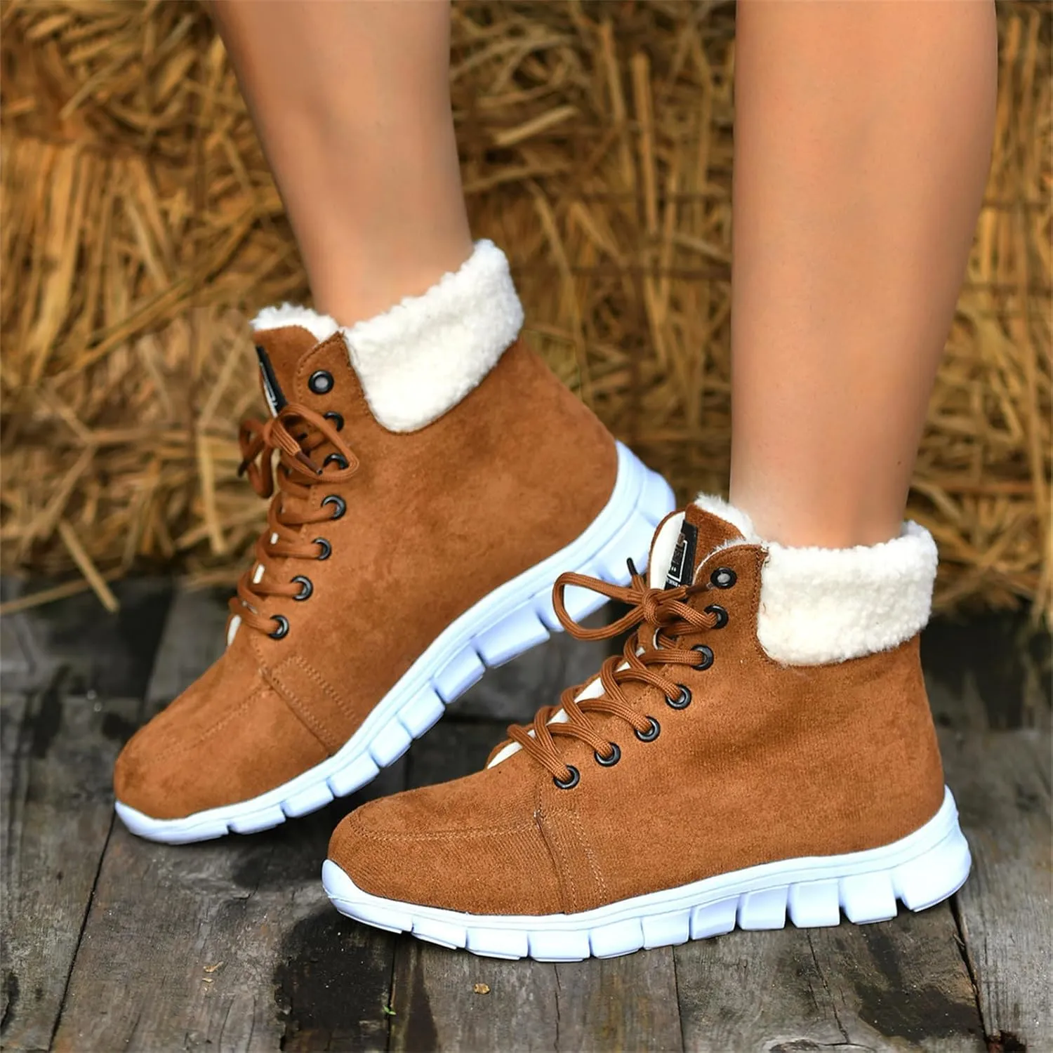 Boots For Women 2024 Ankle Booties Warm Fur Lined Winter Snow Outdoor Short Booties Fashion Slip On Loafers Shoes