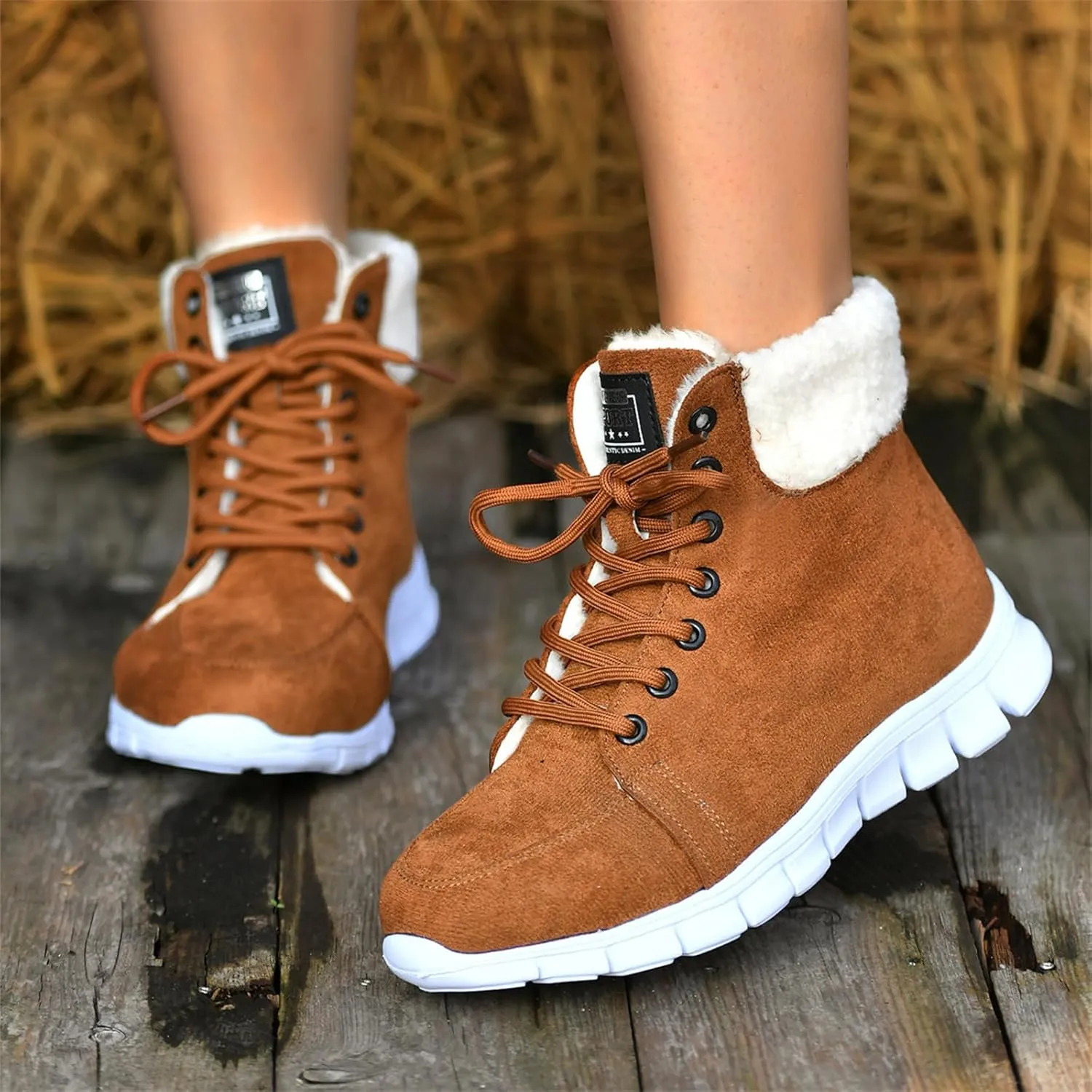 Boots For Women 2024 Ankle Booties Warm Fur Lined Winter Snow Outdoor Short Booties Fashion Slip On Loafers Shoes