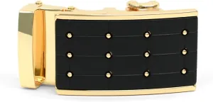 boxed-gifts Men's Genuine Leather with Gold Sliding Buckle with Belts - Belts & Buckle For Men