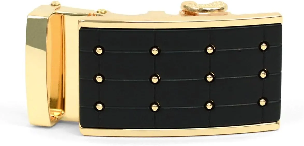 boxed-gifts Men's Genuine Leather with Gold Sliding Buckle with Belts - Belts & Buckle For Men