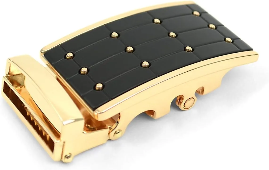 boxed-gifts Men's Genuine Leather with Gold Sliding Buckle with Belts - Belts & Buckle For Men