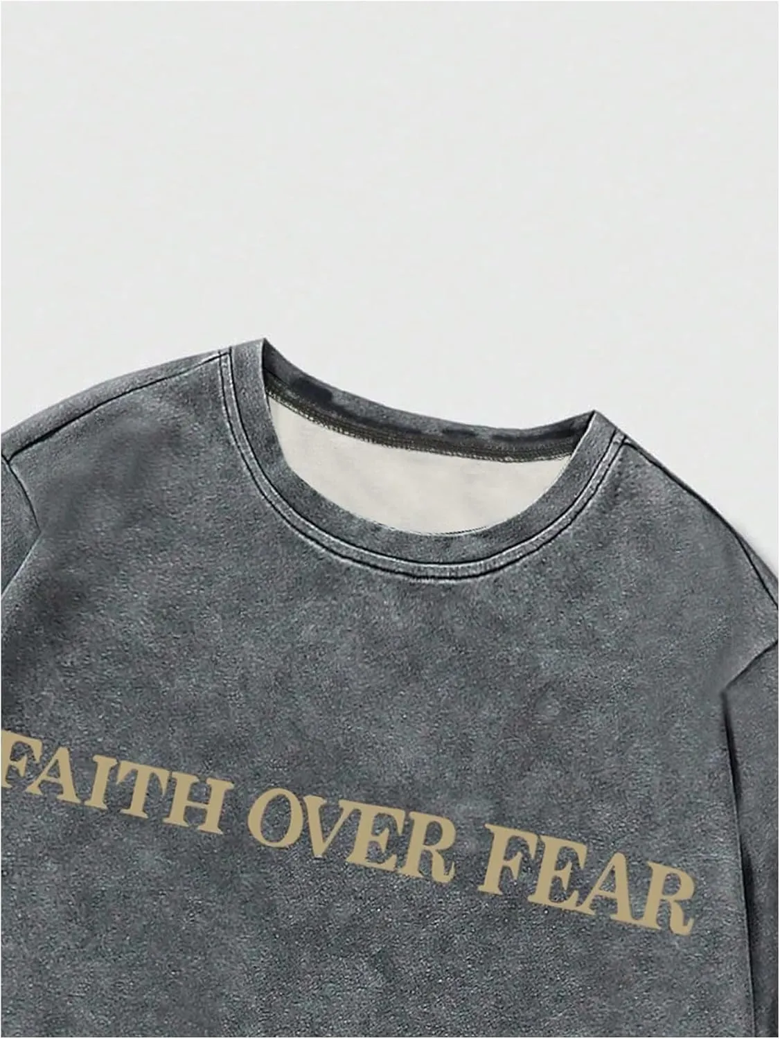 Boy's Letter Print Graphic Tees Short Sleeve Vintage T Shirt Round Neck Summer Tops Streetwear