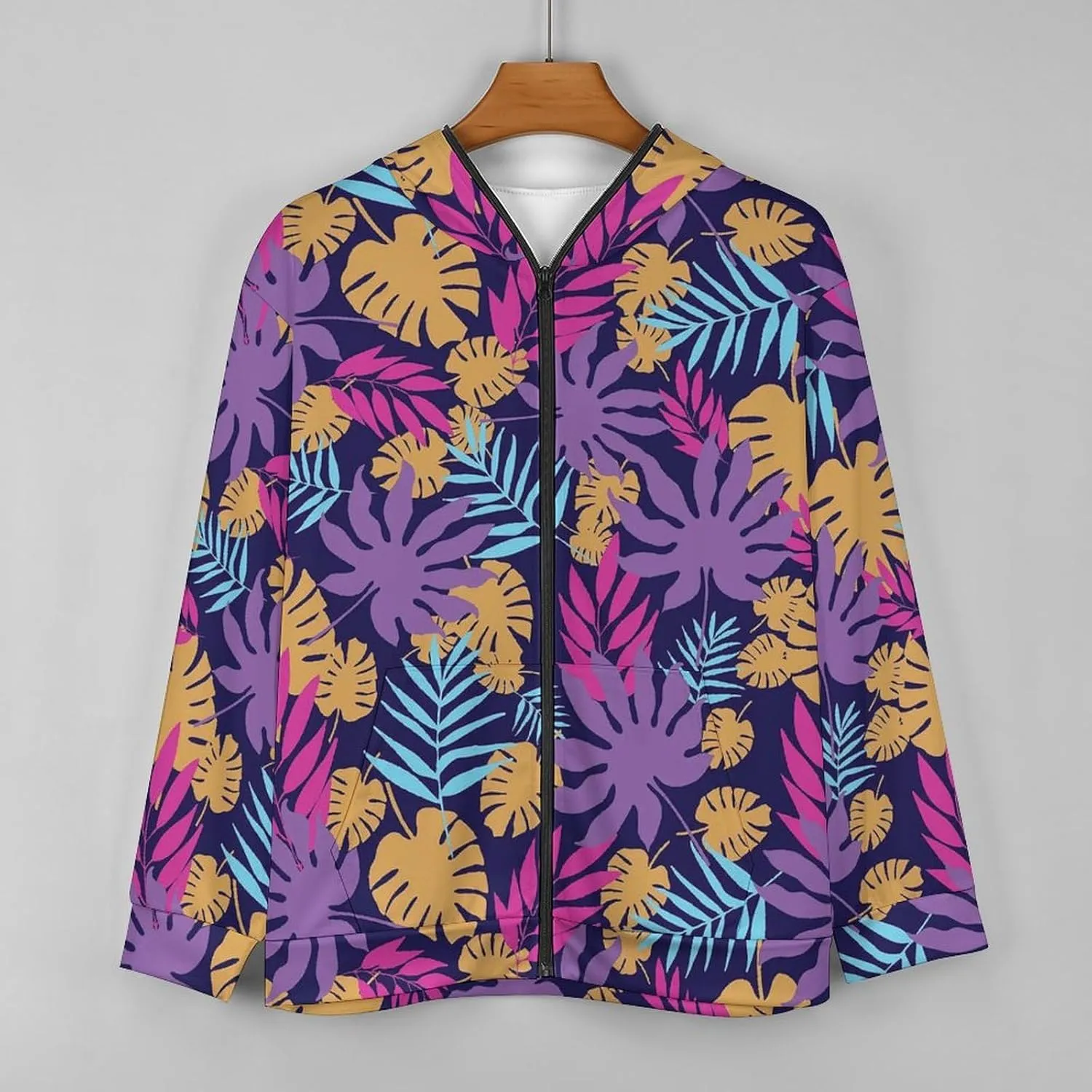 Butterfly Print Hoodies For Men Women Long Sleeve Casual Zip Up Hooded Sweatshirt Jacket Coat With Pocket