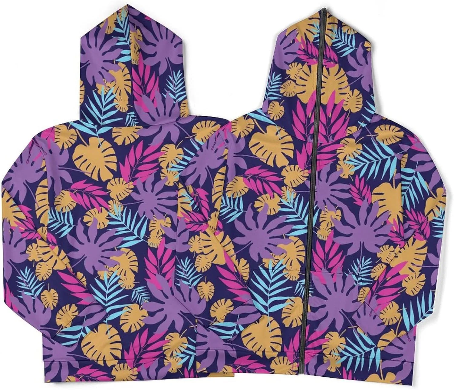 Butterfly Print Hoodies For Men Women Long Sleeve Casual Zip Up Hooded Sweatshirt Jacket Coat With Pocket
