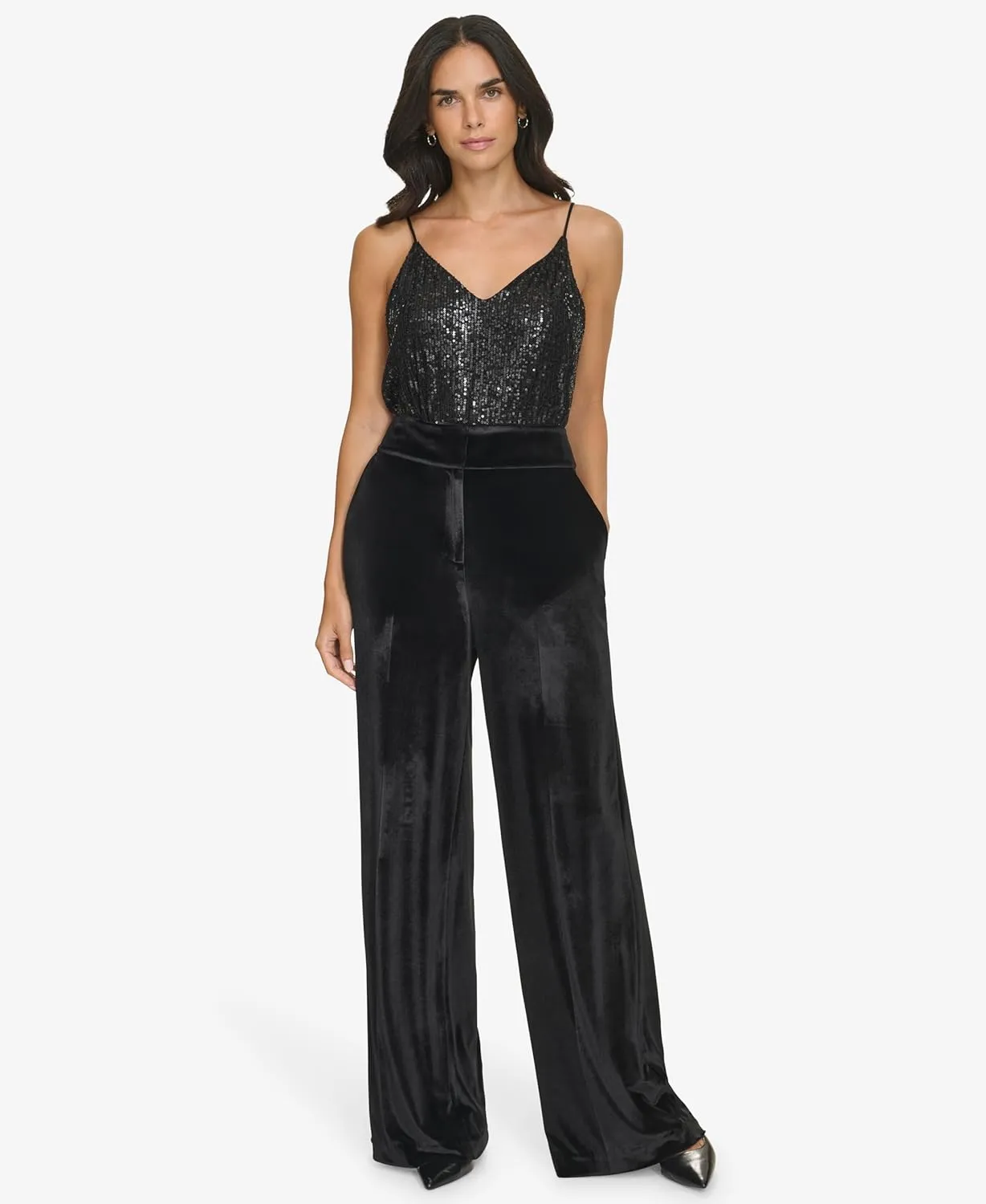 Calvin Klein Women's Wide Leg Hidden Closure Trouser Pant
