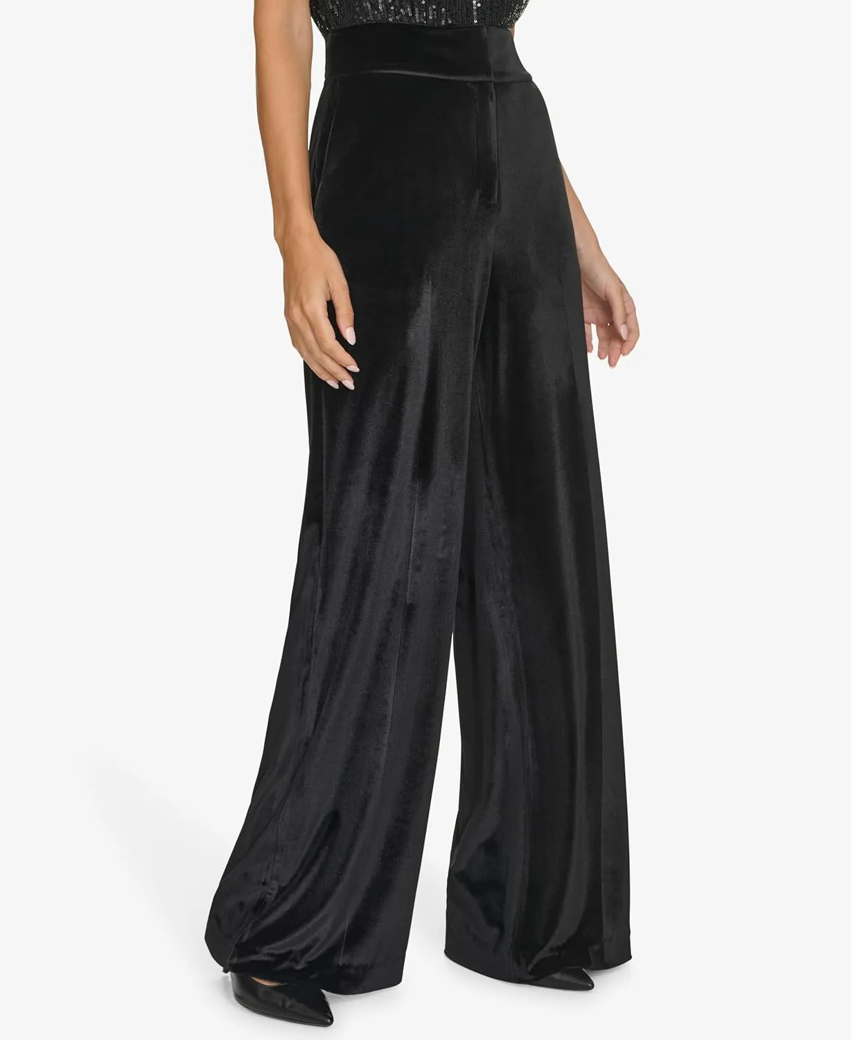 Calvin Klein Women's Wide Leg Hidden Closure Trouser Pant