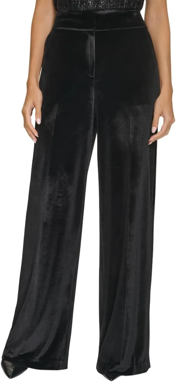 Calvin Klein Women's Wide Leg Hidden Closure Trouser Pant
