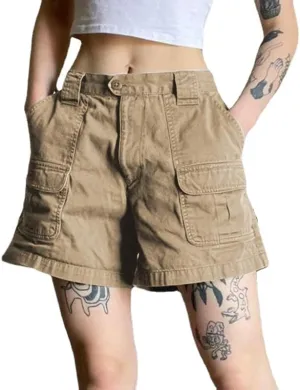Cargo Shorts for Women Harajuku Y2k Shorts with Pockets High Waisted Jean Shorts Grunge Pants 90s Streetwear