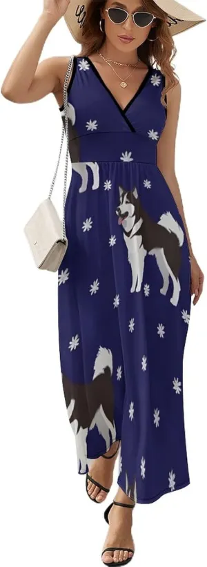 Casual Summer Tank Dress Sleeveless Fitted Beach Swing Dress