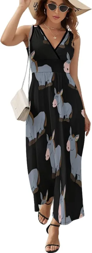 Casual Summer Tank Dress Sleeveless Fitted Beach Swing Dress