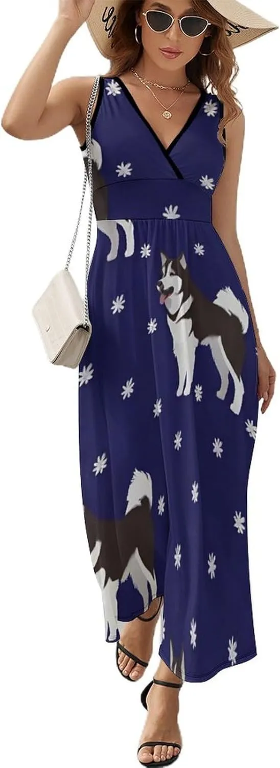 Casual Summer Tank Dress Sleeveless Fitted Beach Swing Dress