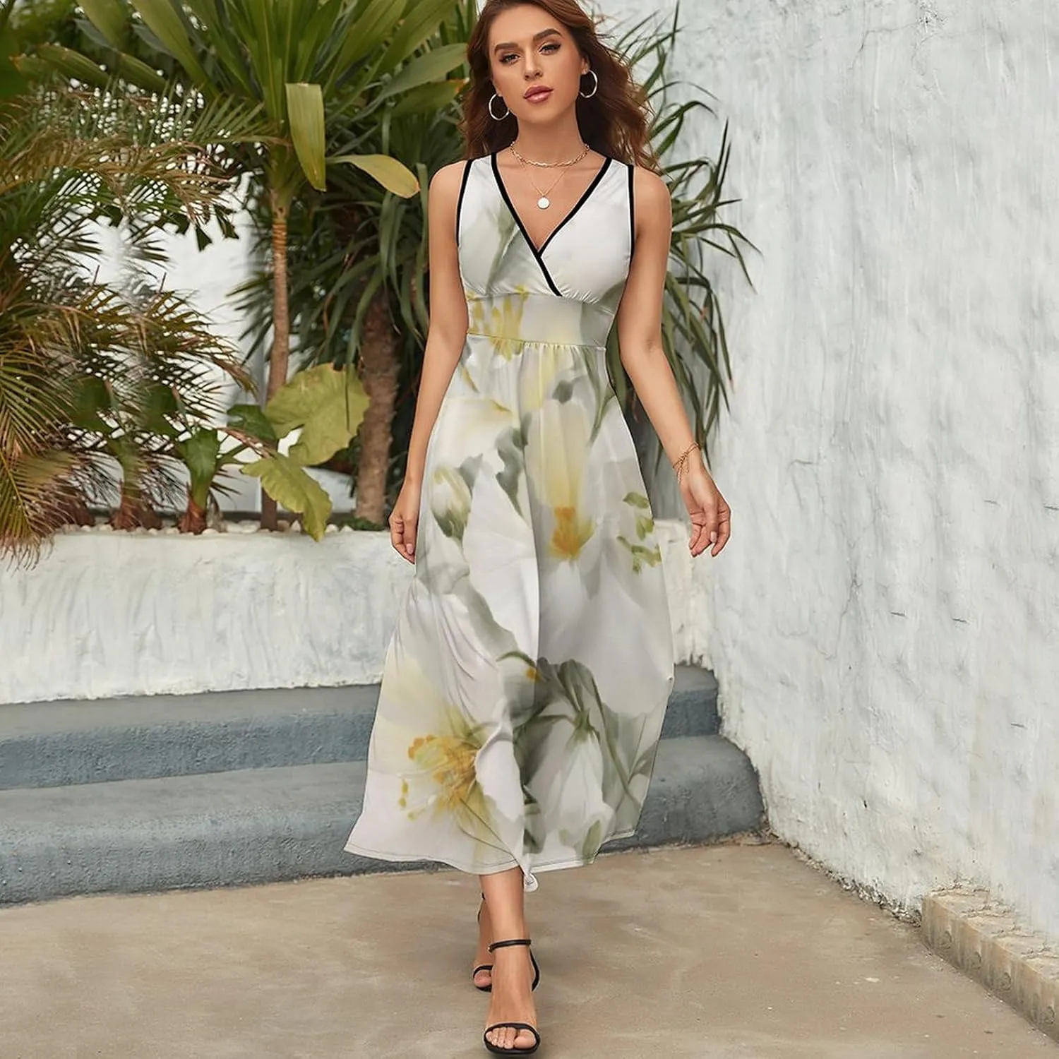 Casual Tank Dress Sleeveless Standard-Fit Holiday Dress