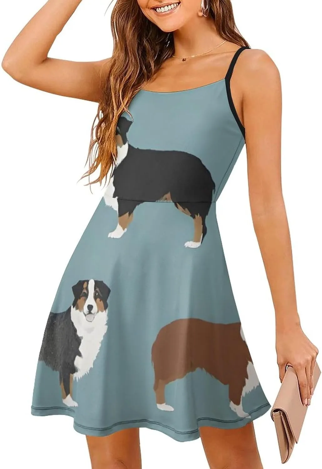 Casual Tank Dress Sleeveless Standard-Fit Holiday Dress