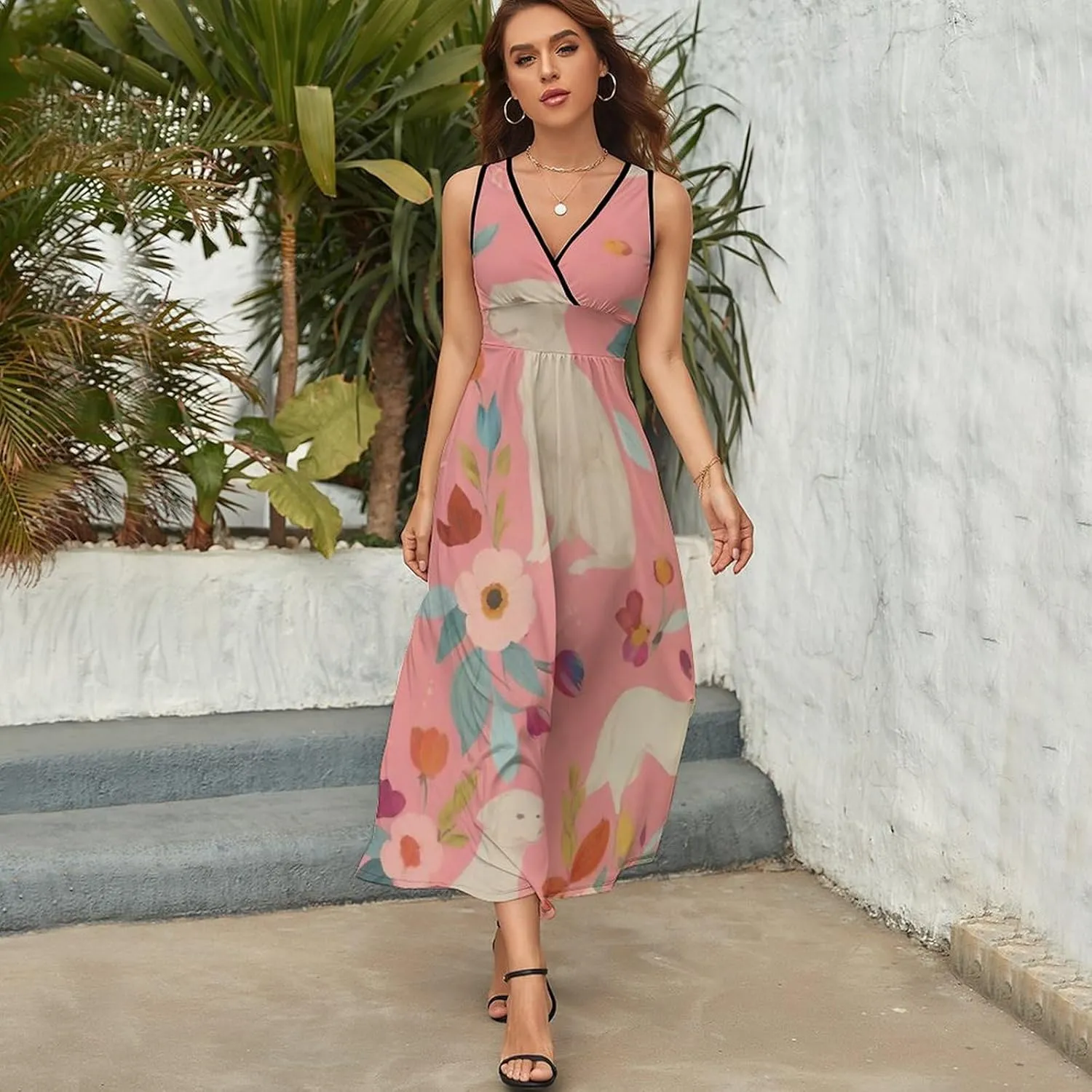 Casual Tank Dress Sleeveless Standard-Fit Holiday Dress
