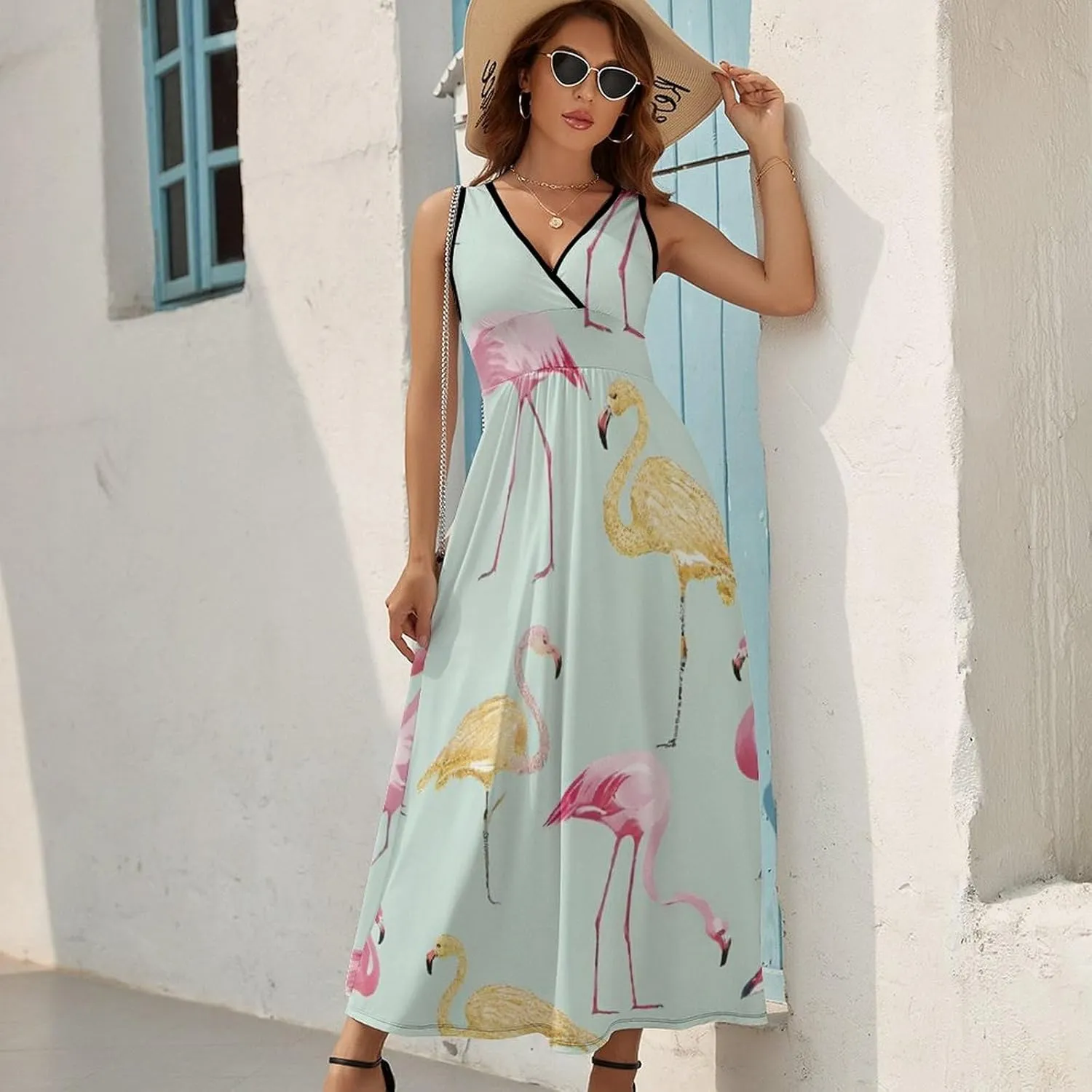 Casual Tank Dress Sleeveless Standard-Fit Holiday Dress