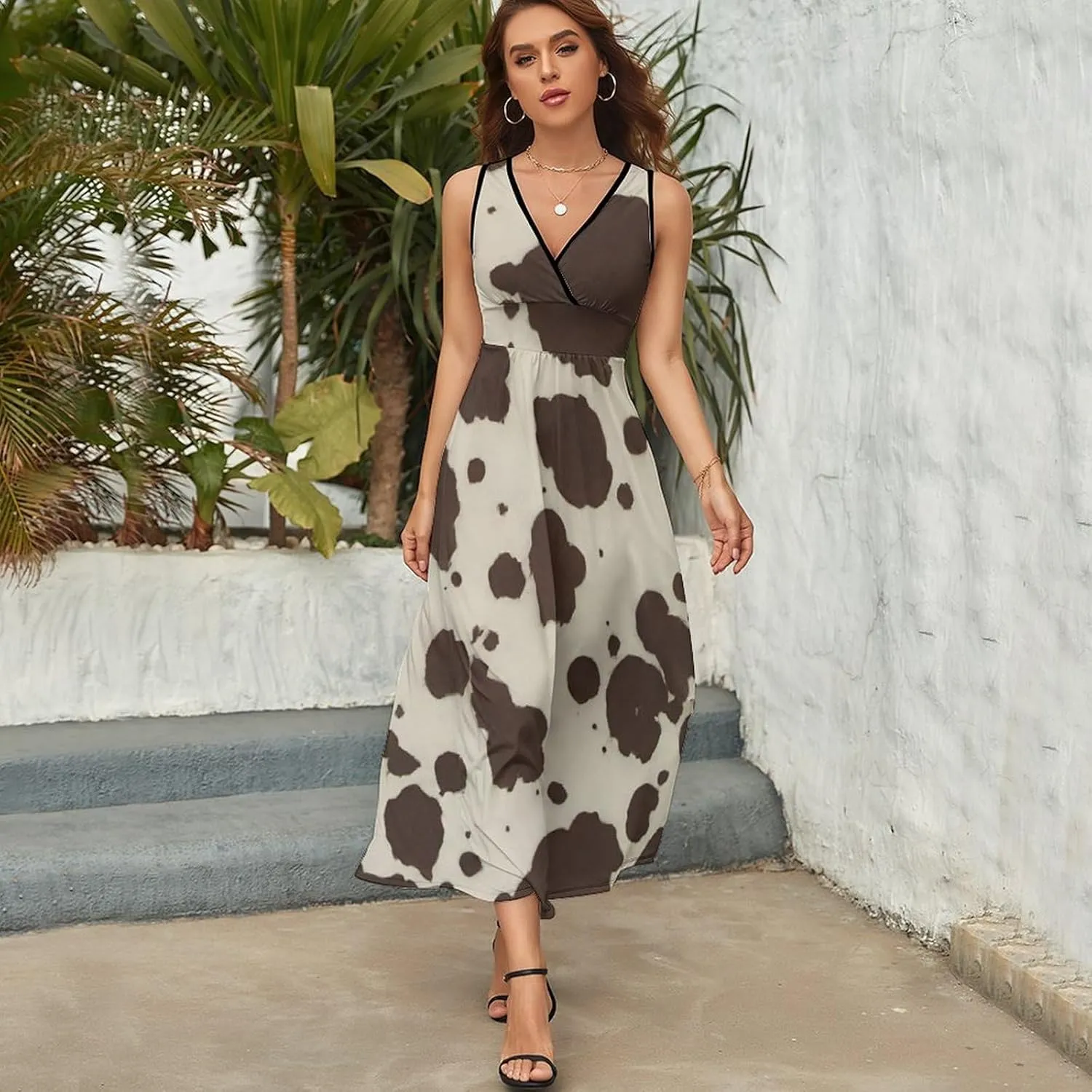 Casual Tank Dress Sleeveless Standard-Fit Holiday Dress