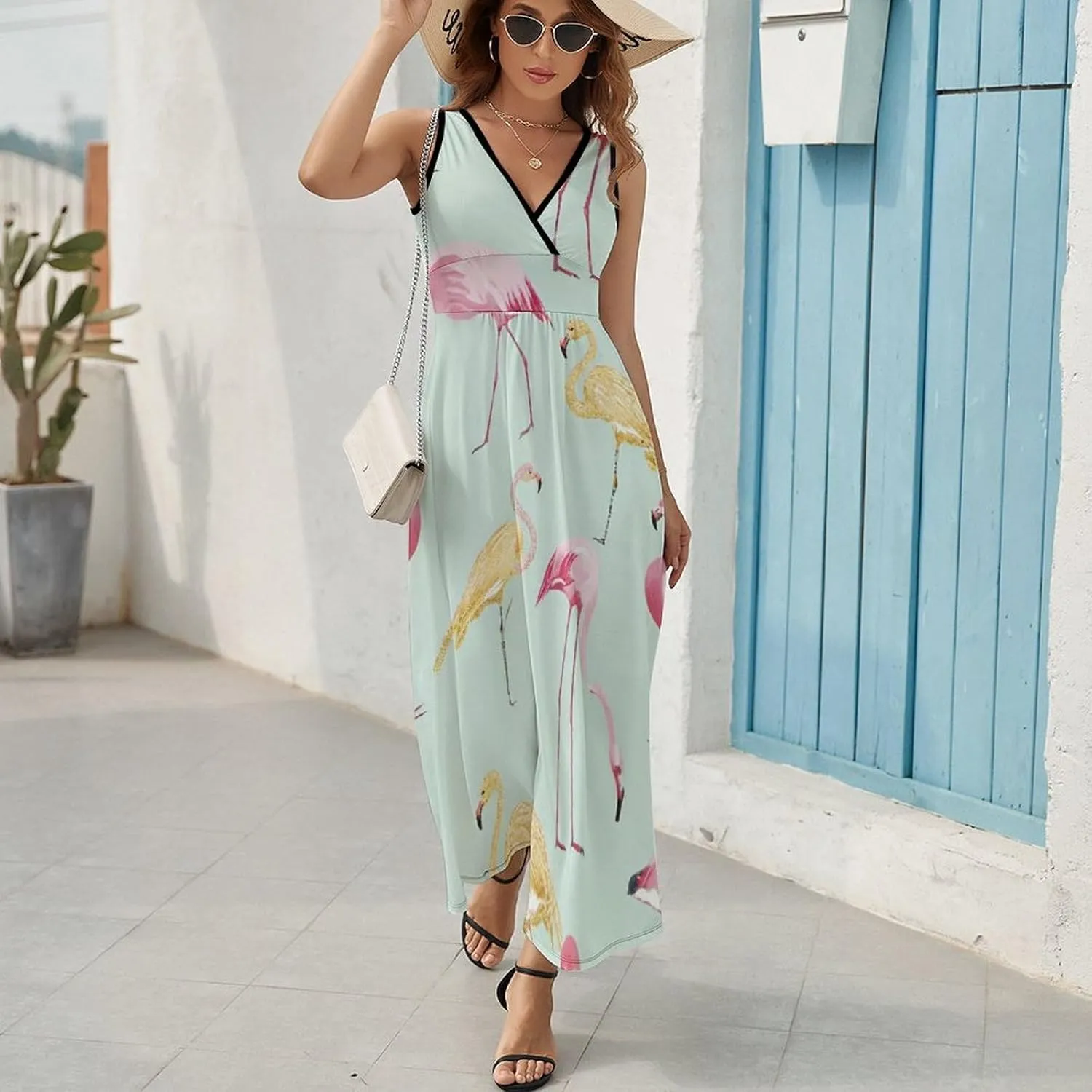 Casual Tank Dress Sleeveless Standard-Fit Holiday Dress