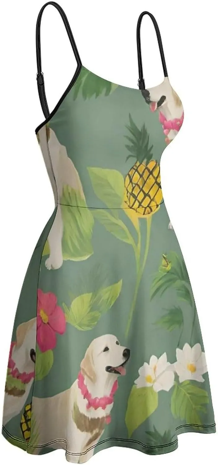 Casual Tank Dress U-Neck Sleeveless Adjustable Beach Dress