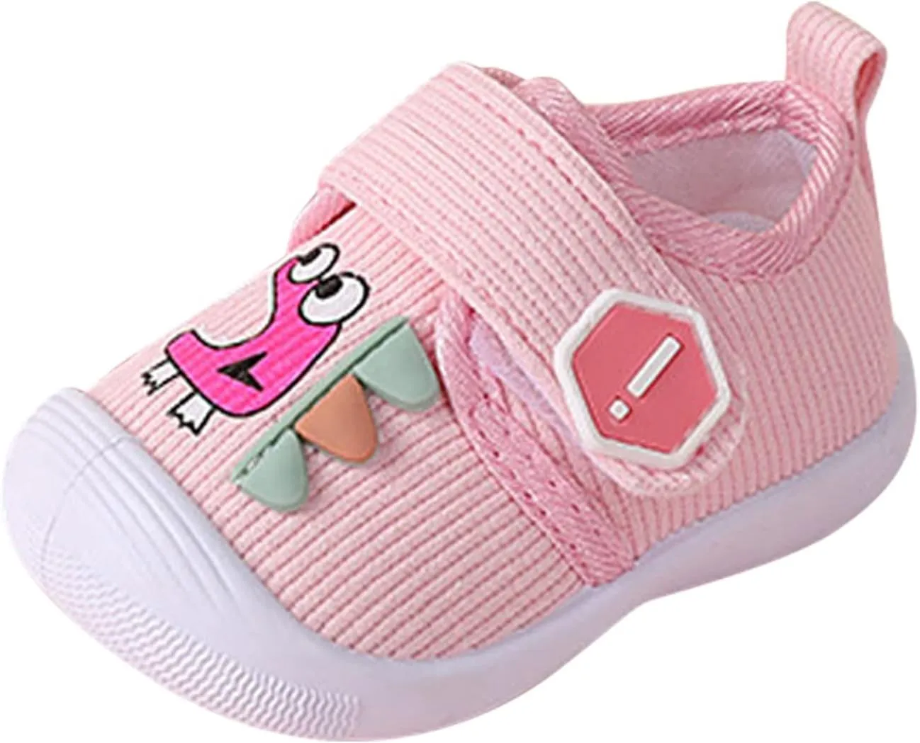 Children Toddler Cotton Shoes Girls Boys Summer Rubber Sole Hook&Loop Casual Slip on Knit Shoes