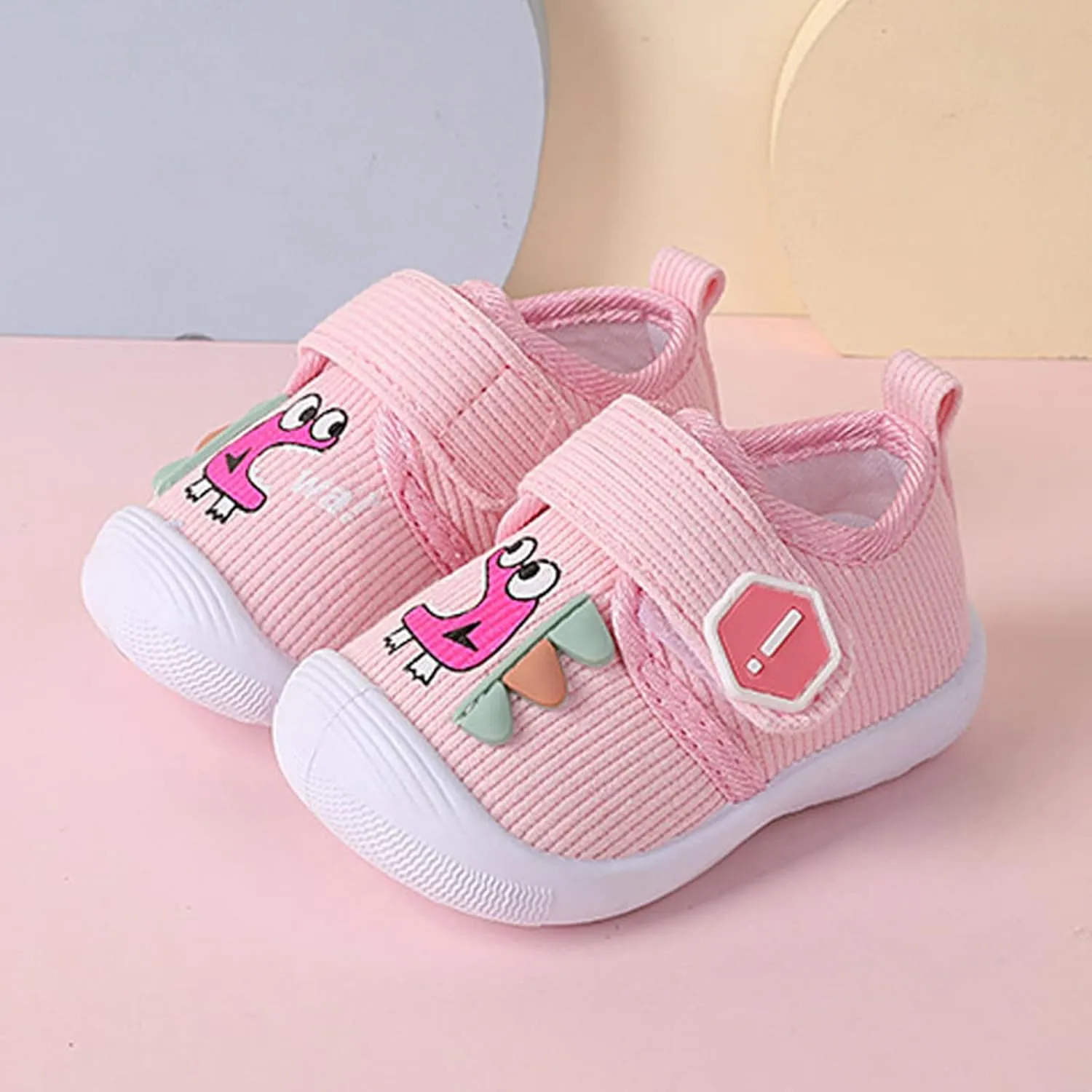Children Toddler Cotton Shoes Girls Boys Summer Rubber Sole Hook&Loop Casual Slip on Knit Shoes