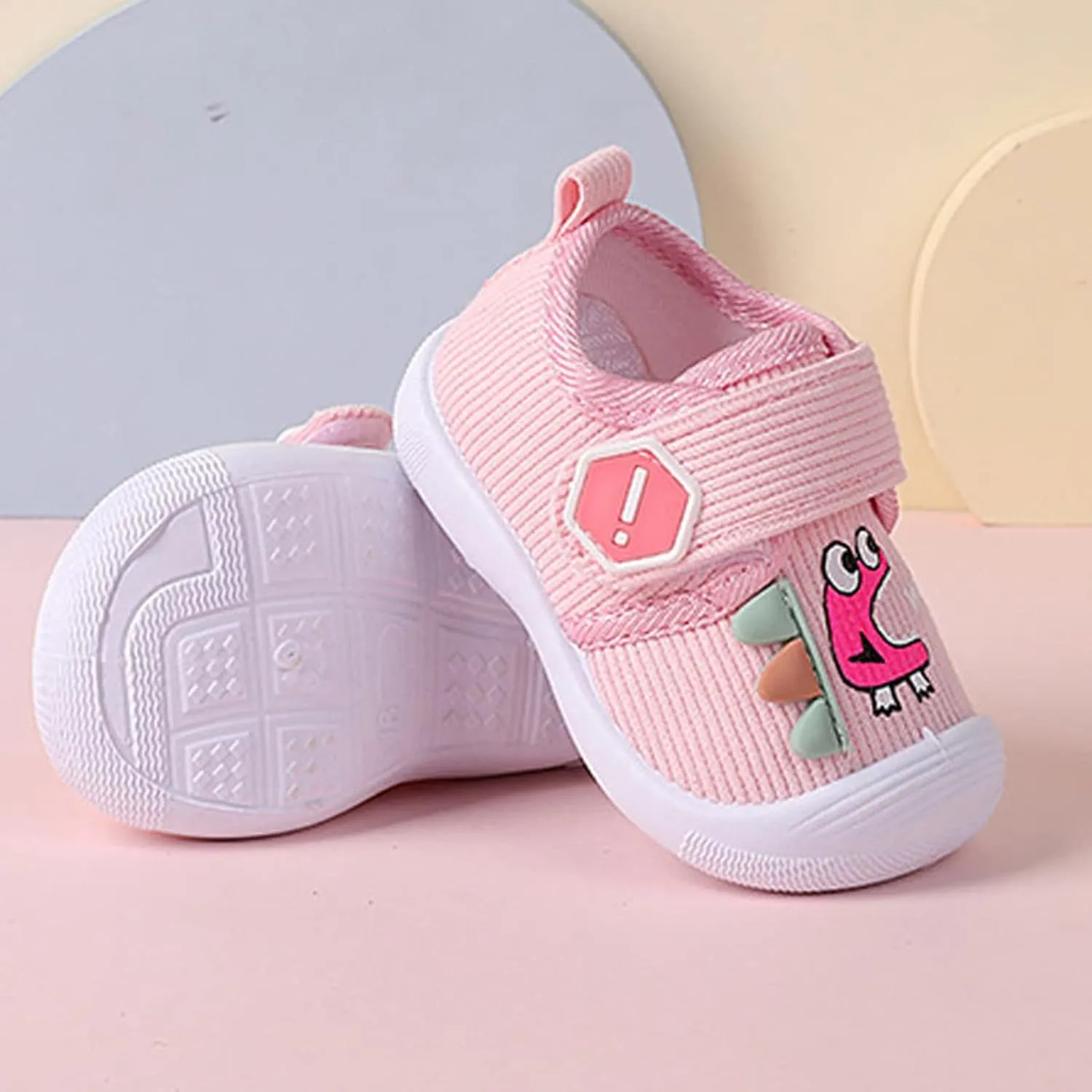 Children Toddler Cotton Shoes Girls Boys Summer Rubber Sole Hook&Loop Casual Slip on Knit Shoes