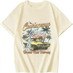 COZYEASE Girls' Letter Graphic Tees Short Sleeve Crewneck Oversized T Shirts Summer Clothes for Girls