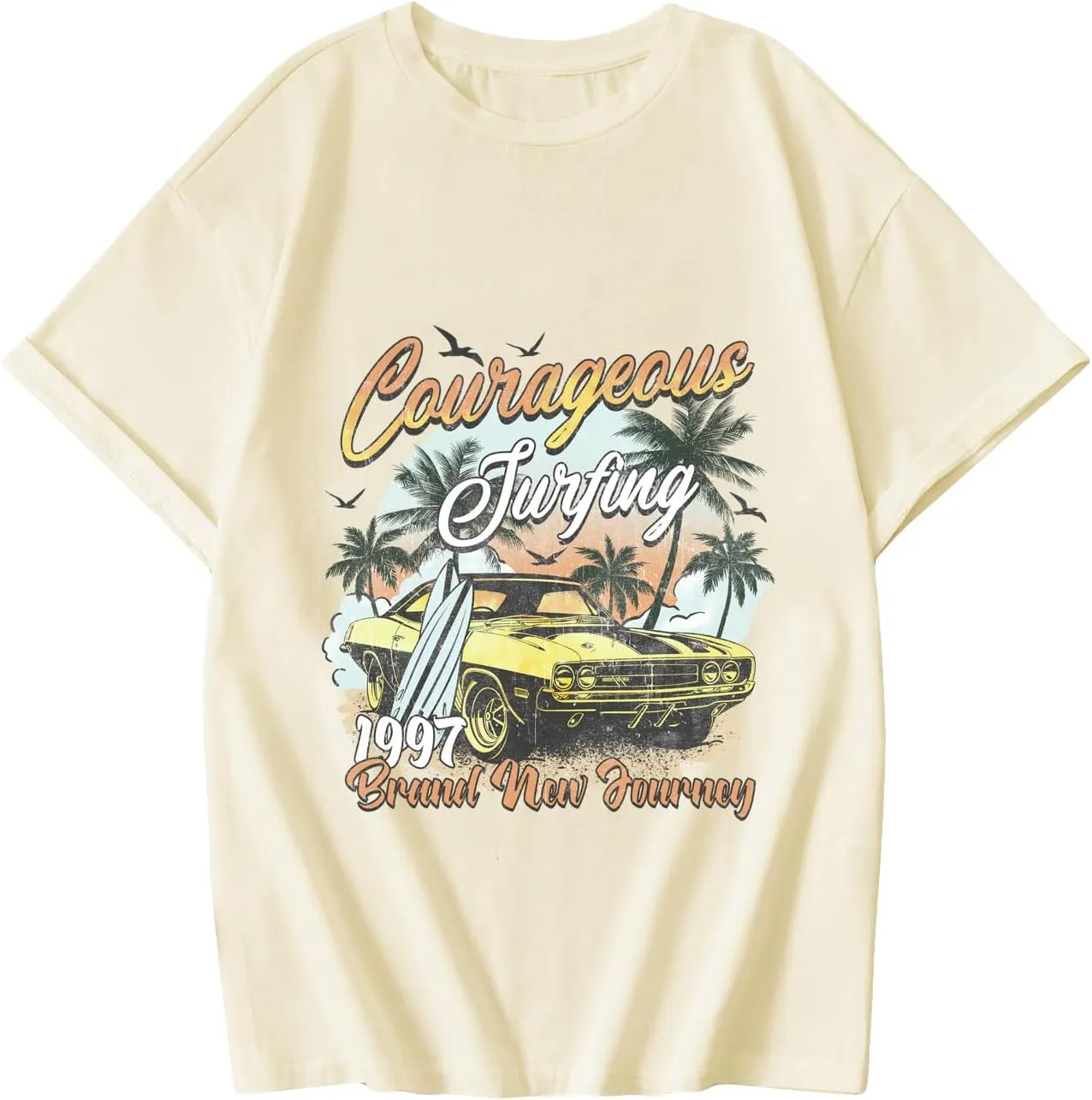 COZYEASE Girls' Letter Graphic Tees Short Sleeve Crewneck Oversized T Shirts Summer Clothes for Girls