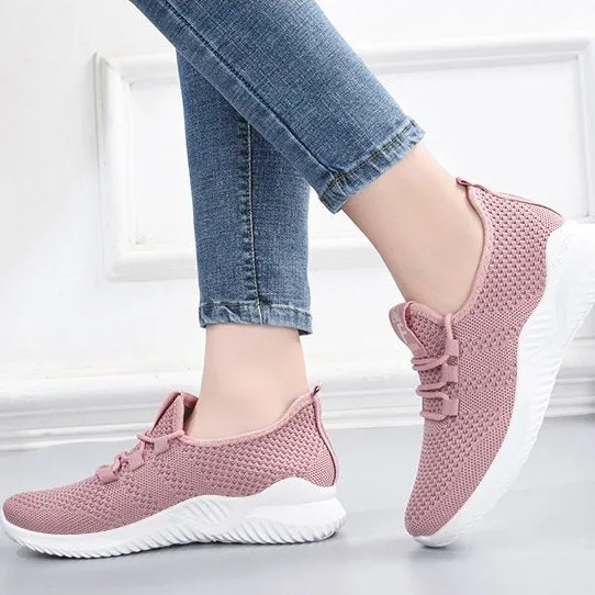 Cuzcare Women Orthopedic Shoes Comfy Elastic Mesh Round Toe Running Sneakers