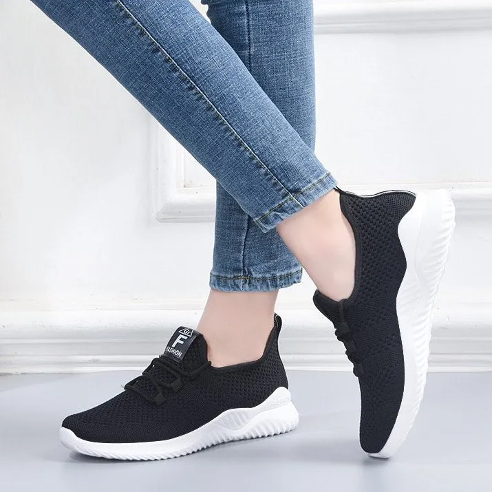 Cuzcare Women Orthopedic Shoes Comfy Elastic Mesh Round Toe Running Sneakers