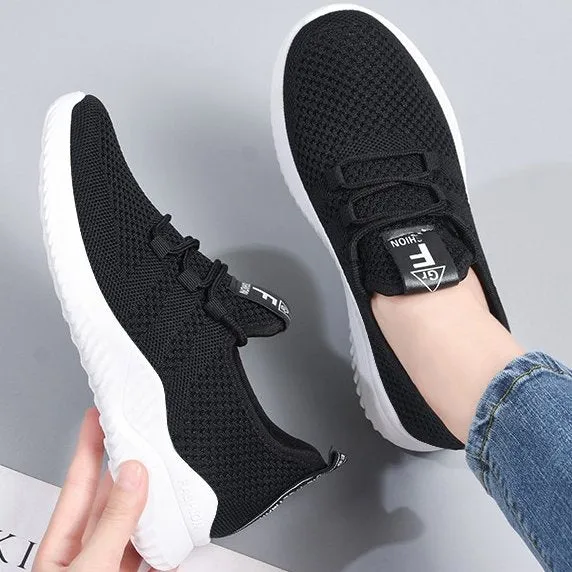 Cuzcare Women Orthopedic Shoes Comfy Elastic Mesh Round Toe Running Sneakers