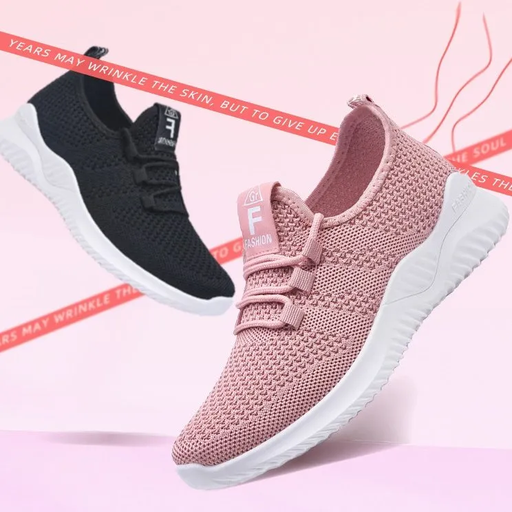 Cuzcare Women Orthopedic Shoes Comfy Elastic Mesh Round Toe Running Sneakers