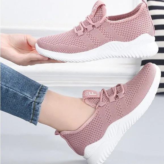 Cuzcare Women Orthopedic Shoes Comfy Elastic Mesh Round Toe Running Sneakers