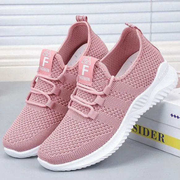 Cuzcare Women Orthopedic Shoes Comfy Elastic Mesh Round Toe Running Sneakers