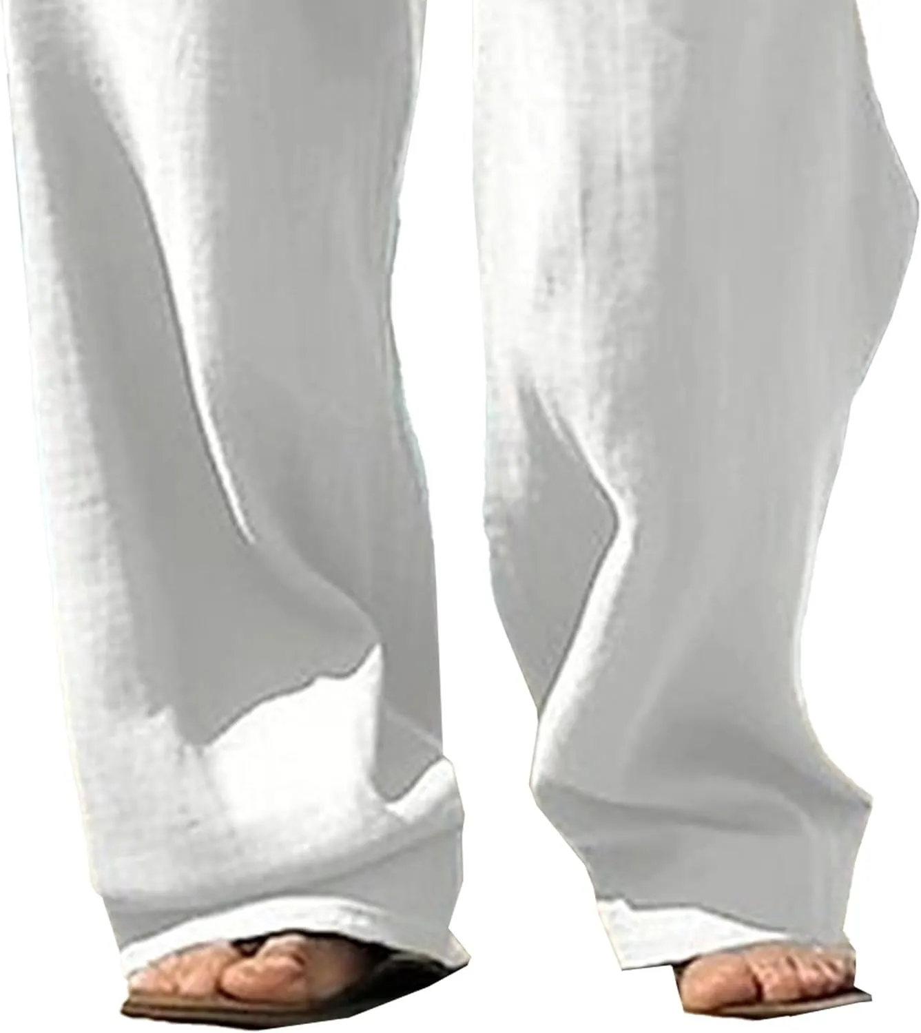 DGHM-JLMY Men's Casual Wide-Legged Fashion Sweatpants Versatile Draped Baggy Pants Essential Solid Color Business Trousers