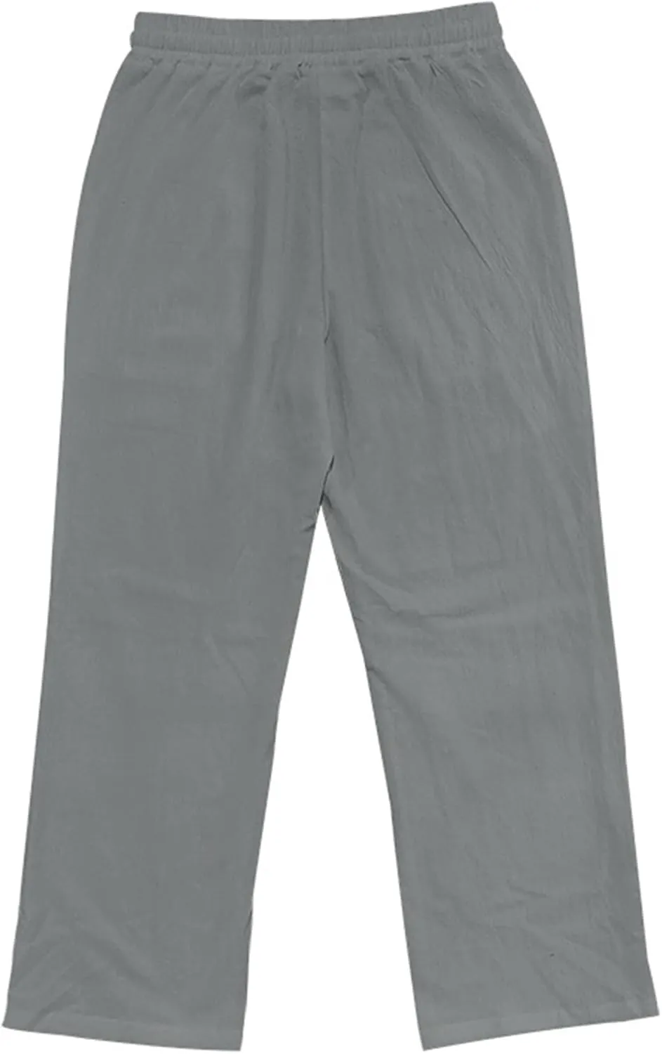 DGHM-JLMY Men's Multi Button Cotton Linen Loose Pants Trendy Essential Hip Hop Trousers Daily Casual Hawaiian Beach Pant