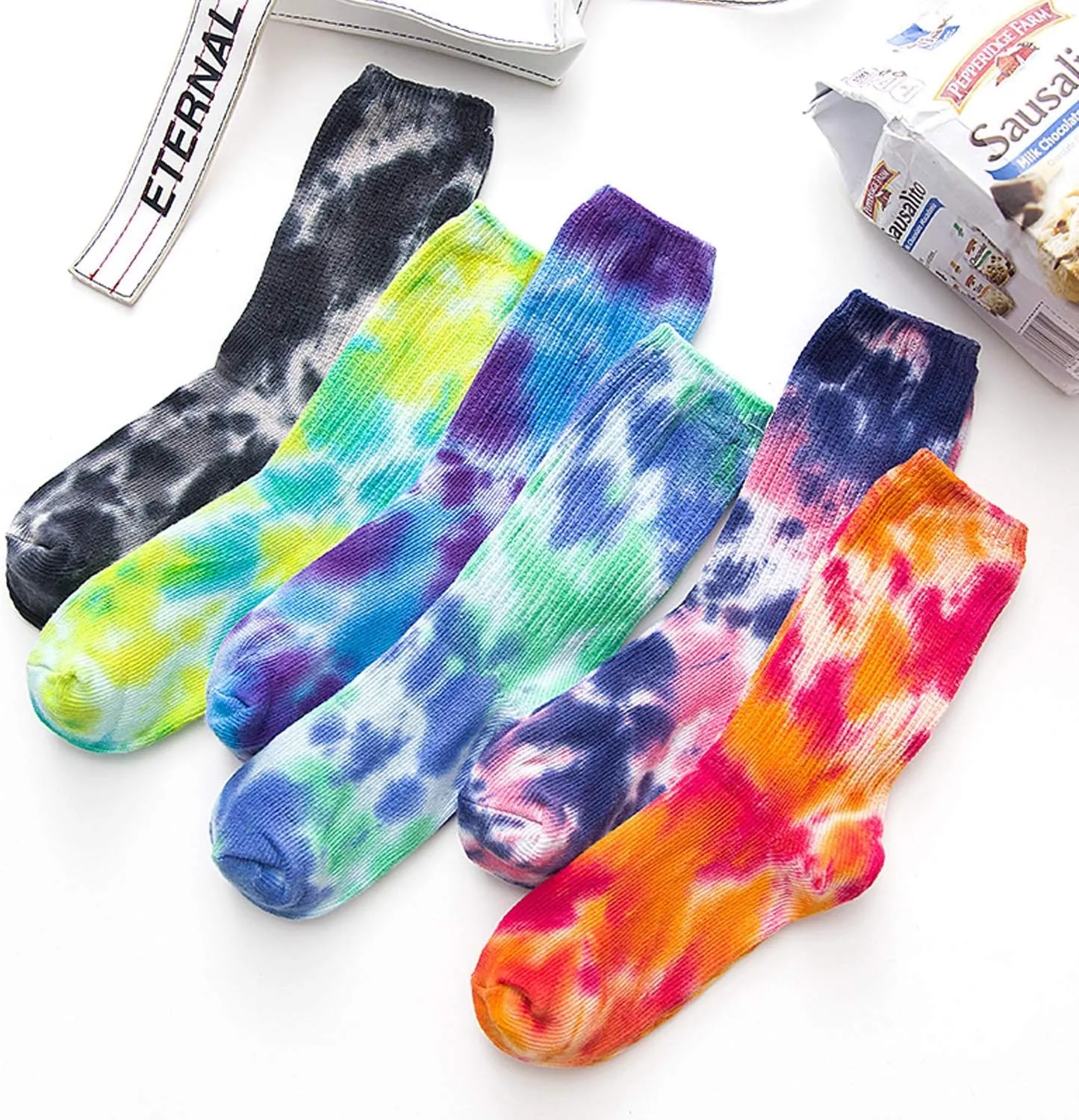 DREAM SLIM A Collection of Funny Novelty Fashion Colorful Cool Crazy Skateboard Tie Dye Crew Dress Socks 5 Pack/6 Pack