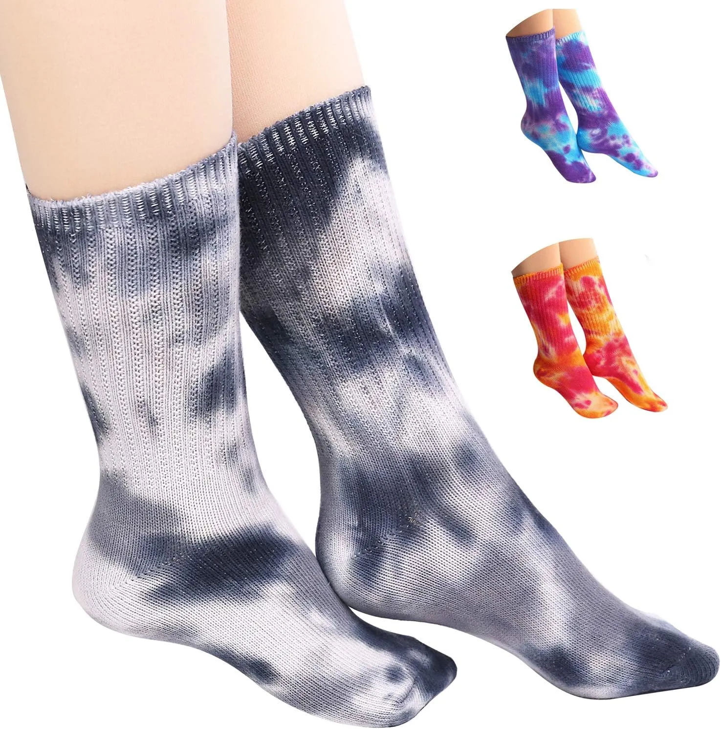 DREAM SLIM A Collection of Funny Novelty Fashion Colorful Cool Crazy Skateboard Tie Dye Crew Dress Socks 5 Pack/6 Pack