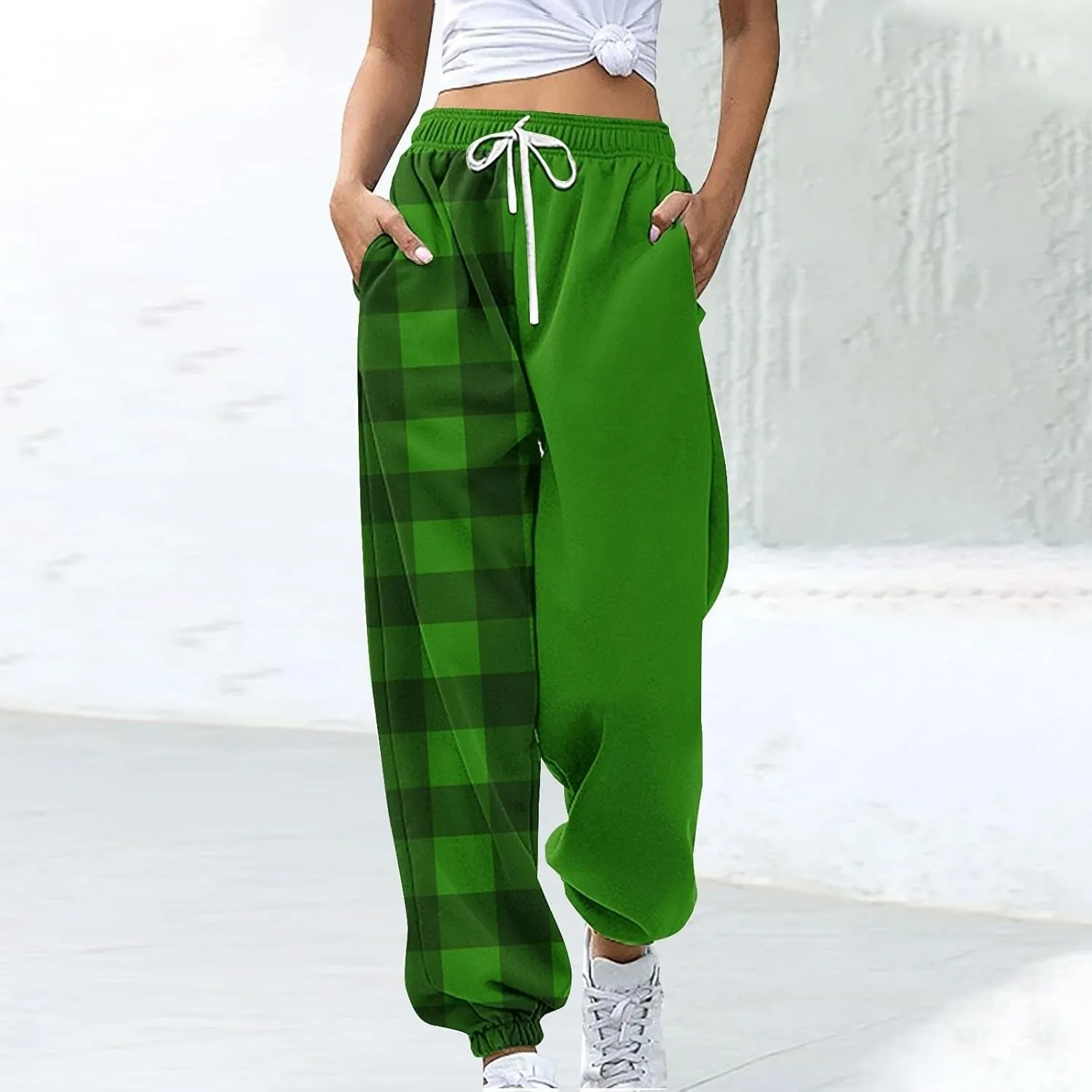 Elastic Waist Sweatpants for Women Soft Fabric Stylish Loose Casual Pants Fashion Office Work Outdoor Sports Trousers