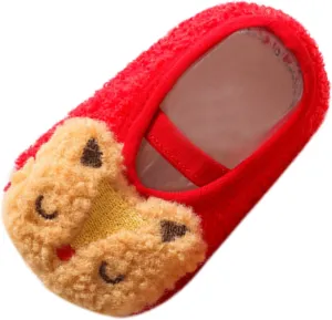 EnJoCho Tennis Shoes for Girls Boys And Girls Cartoon Character Pattern Warm Toddler Shoes Indoor Floor Socks Non Slip Shoes