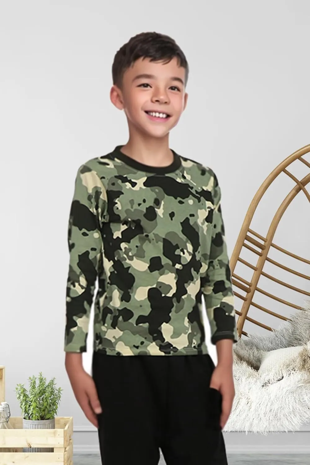 Family Feeling Kids' Long Sleeve Crewneck Boys Tee T-Shirt