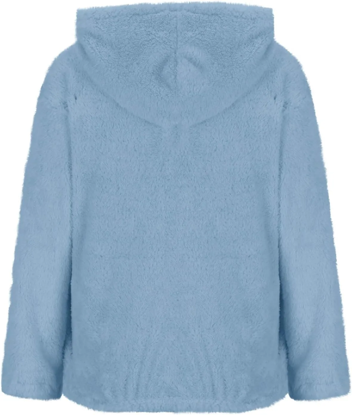 Fuzzy Fleece Hoodies For Women Casual Long Sleeve Shaggy Sherpa Pullover Tops Winter Warm Clothes With Pockets