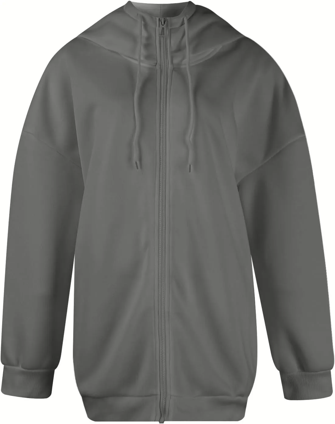 Gumipy Zip Up Hoodie Women Plus Size Drastring Zip Up Jackets Hoodies Y2K Long Sleeve Sweatshirt Dress Pullover with Pockets