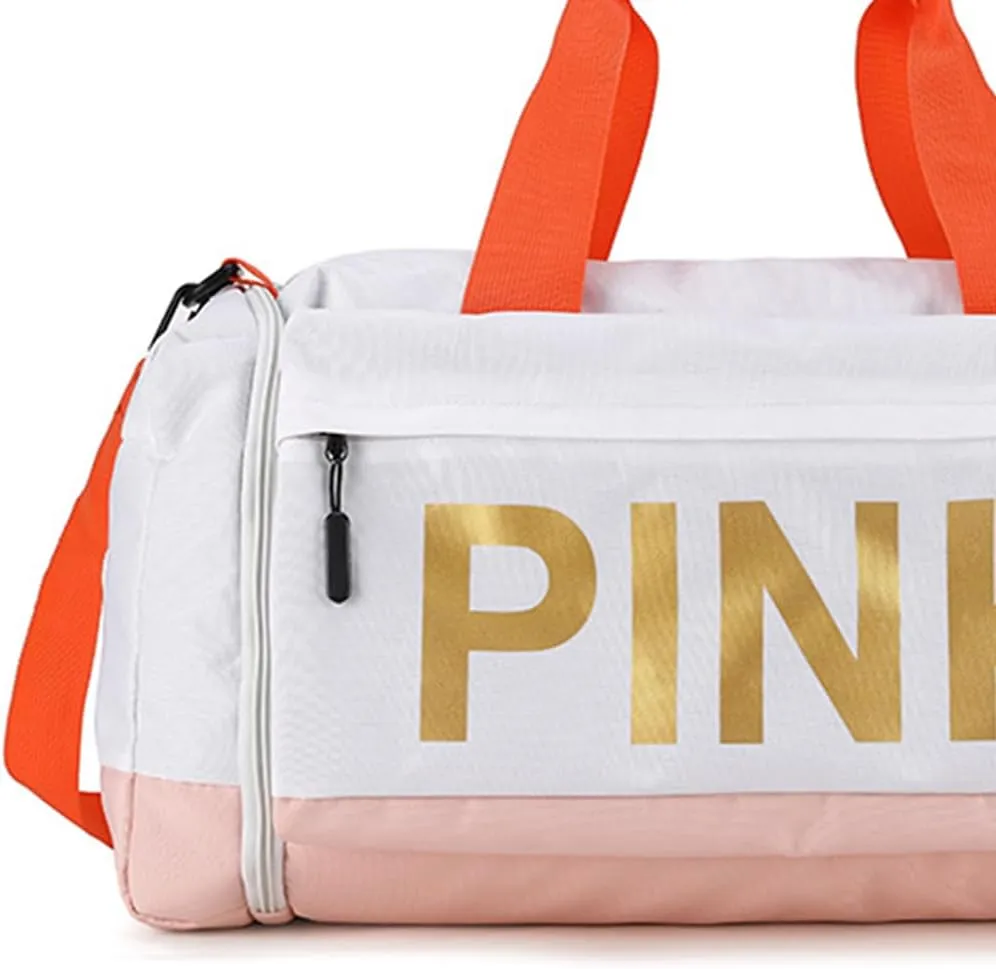 Gym Bag for Women Men, Duffle Shoulder Bags Sports Tote Bags, Waterproof Weekend Bags for Travel, Hiking, Workouts, Perfect for Mom's Gifts(White)