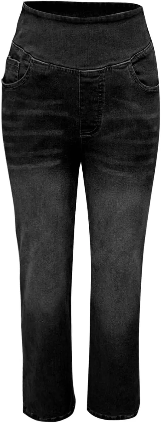 High Waist Wide Leg Jeans for Women Loose Stretch Denim Pant with Pocket Stylish Workout Travel Skinny Casual Outfits