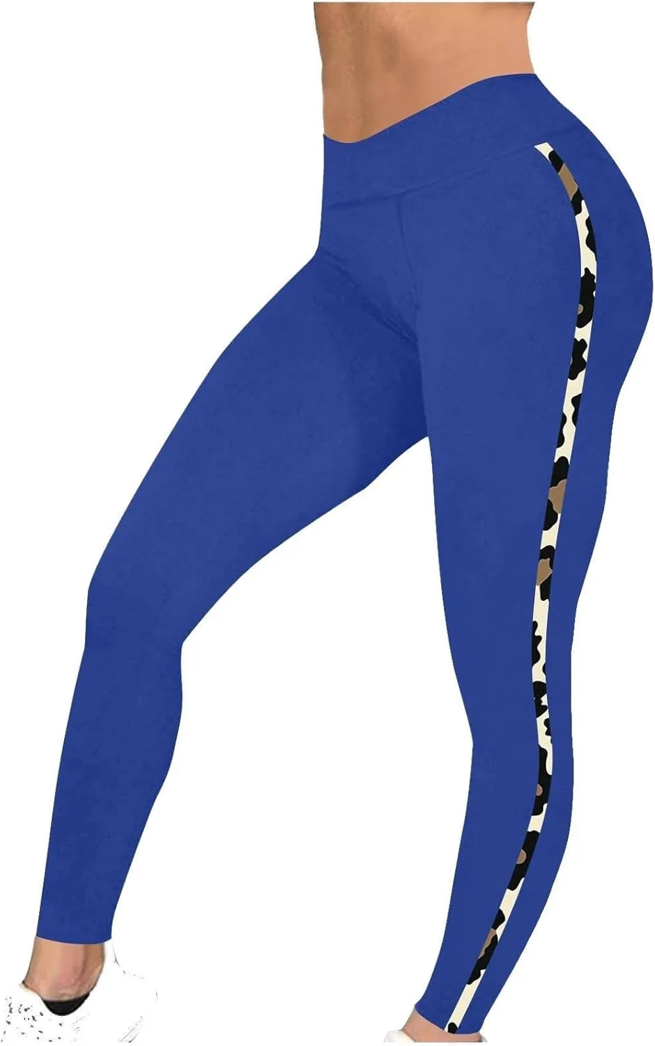 High-Waisted Stretch Yoga Pants for Women Leopard Printed Side Daily Sweatpants Stylish Casual Pant Suitable Exercise