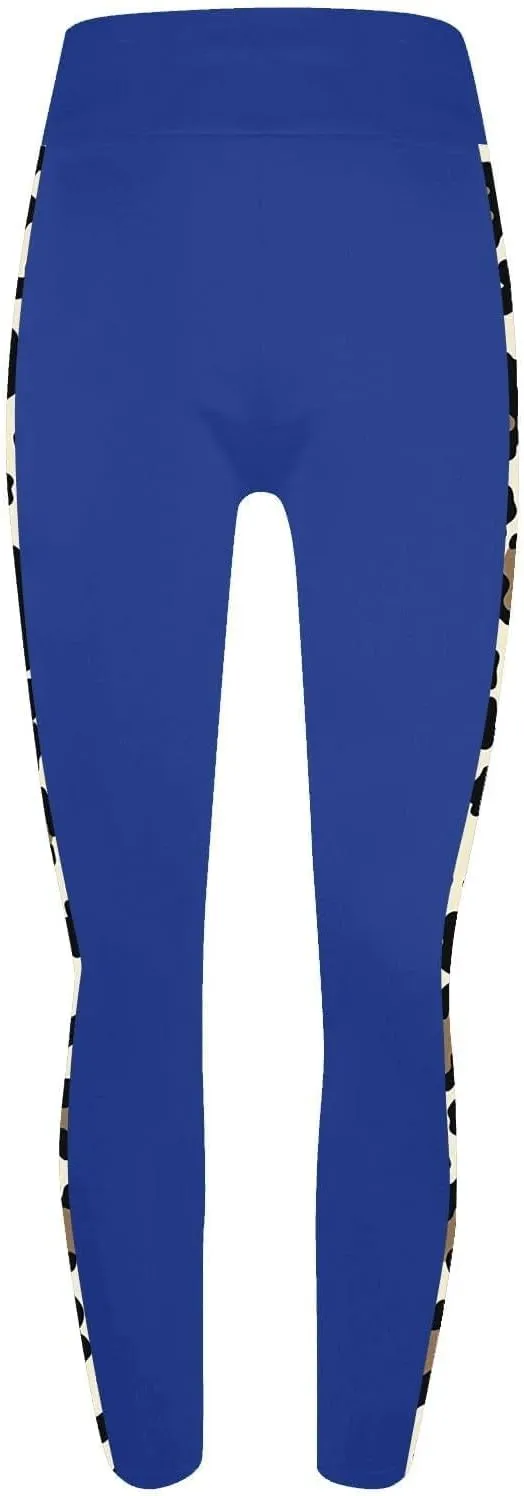 High-Waisted Stretch Yoga Pants for Women Leopard Printed Side Daily Sweatpants Stylish Casual Pant Suitable Exercise