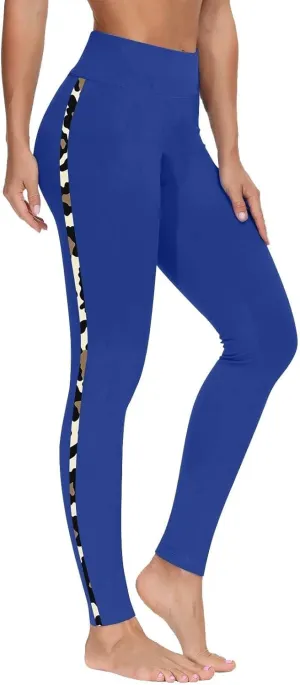High-Waisted Stretch Yoga Pants for Women Leopard Printed Side Daily Sweatpants Stylish Casual Pant Suitable Exercise